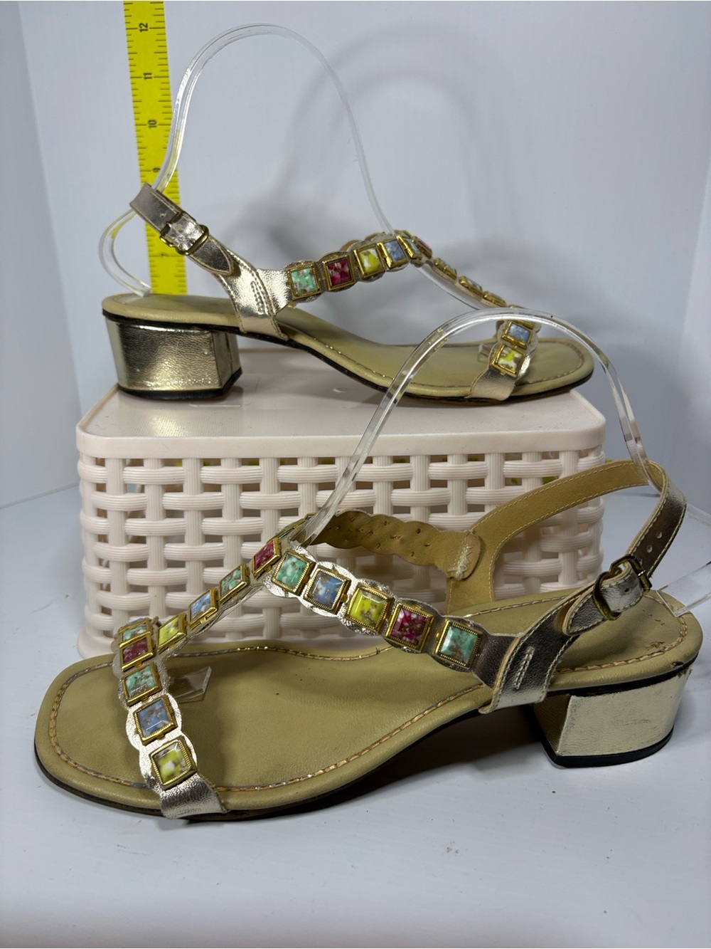 Women's Metallic Bronze Perforated Lace-Up Flats